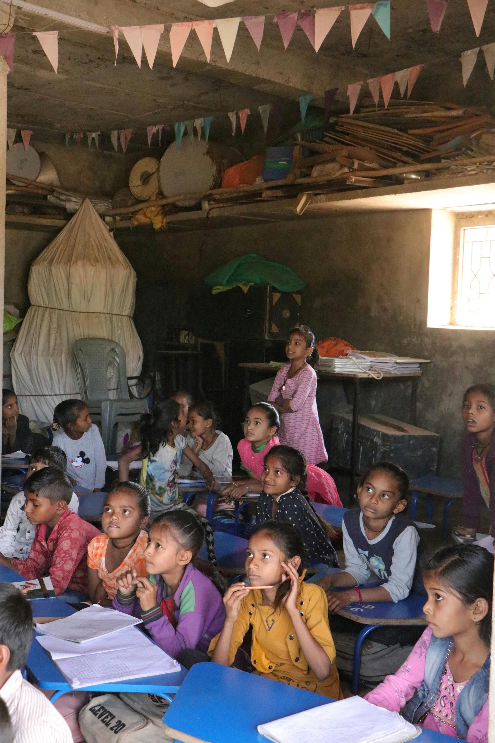Children in a classroom during an education session